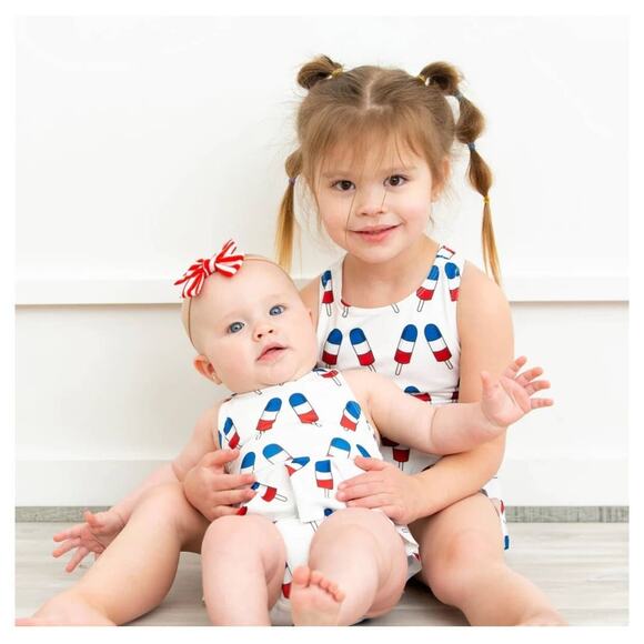 NWT Monica + Andy Ruffle Skirt Swimsuit Ice Bomb Pop America Patriotic - Picture 3 of 6